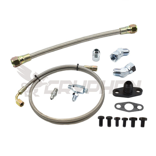 Braided Turbo Oil Feed Return Line Kit BorgWarner S200 S300 S400