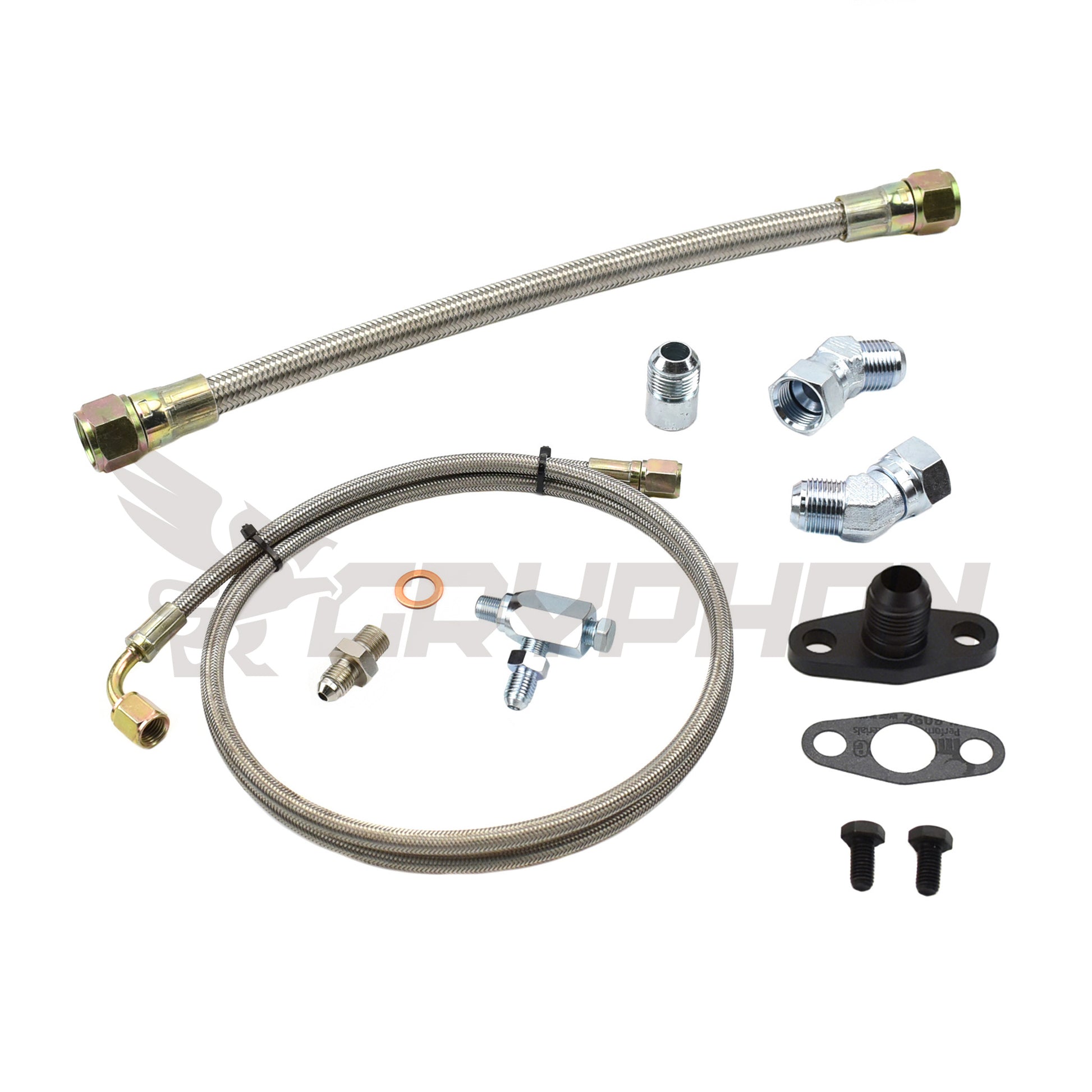 Braided Turbo Oil Feed Return Line Kit Holset HX30 HX35 HX40