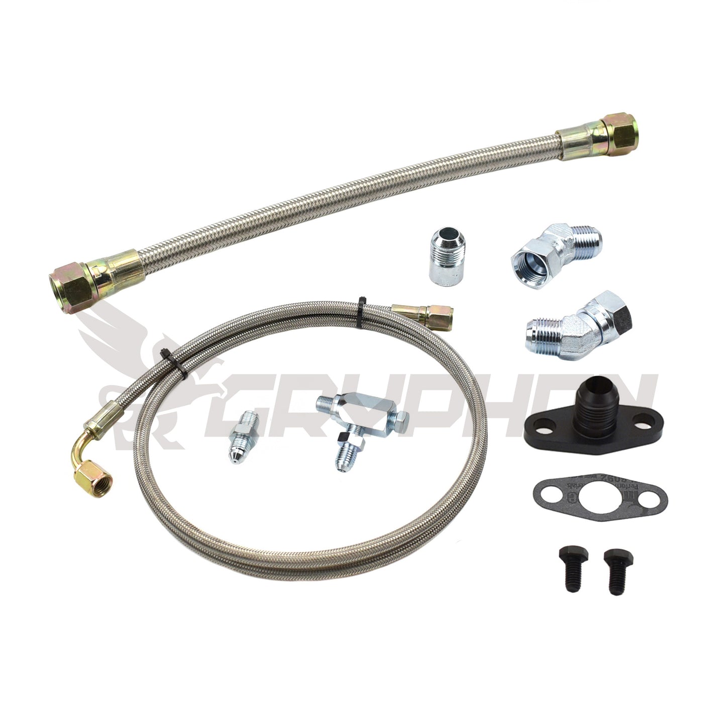 Braided Turbo Oil Feed Return Line Kit Garrett GTW3884R