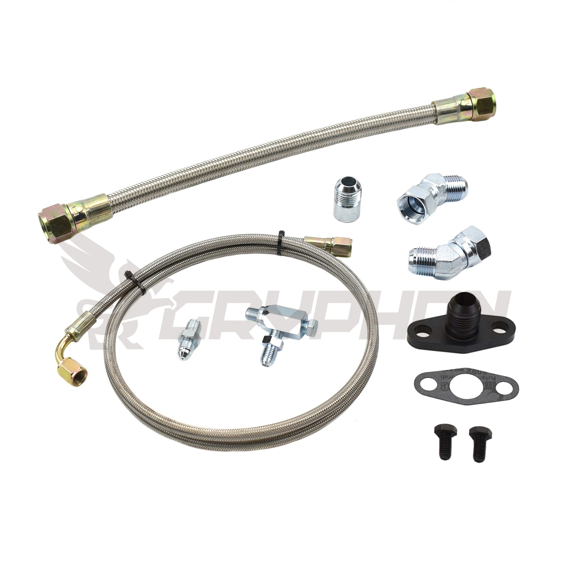 Braided Turbo Oil Feed Return Line Kit Garrett GTW3884R