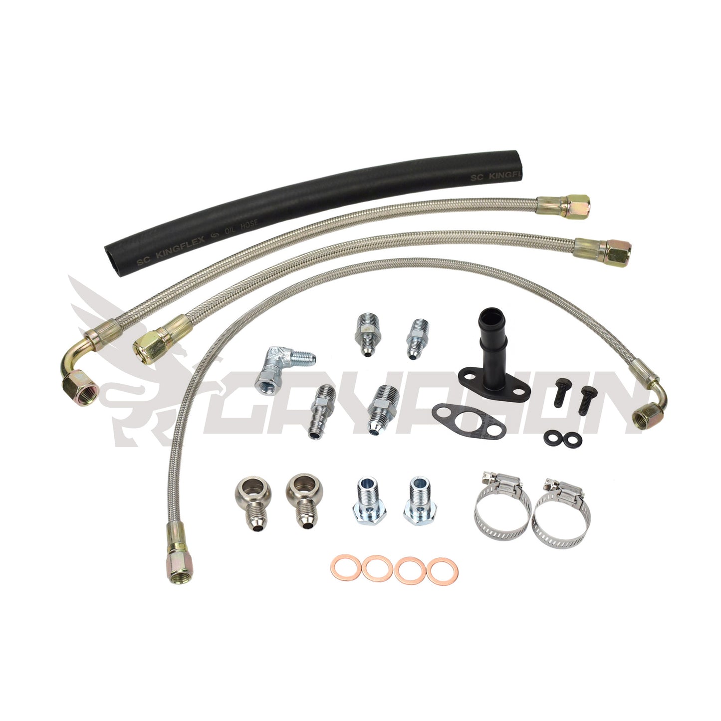 GryphonTek Complete Turbo Oil and Water Line Kit for Dodge Neon SRT-4 and Chrysler PT Cruiser GT - Fits Mopar Stage 3 TD05HR.