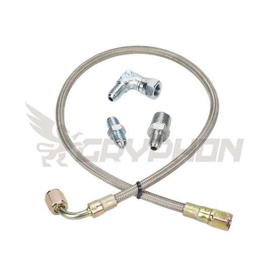 GryphonTek Turbo Oil Feed Line Kit for Dodge Neon SRT-4 and Chrysler PT Cruiser GT - Garrett GT30R GT35R with 1.0mm Restrictor.
