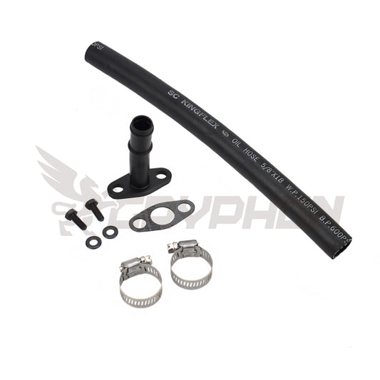 GryphonTek Complete Turbo Oil Drain Hose Kit for Dodge Neon SRT-4 and Chrysler PT Cruiser GT - Fits TD04LR and Stage 3 TD05HR.