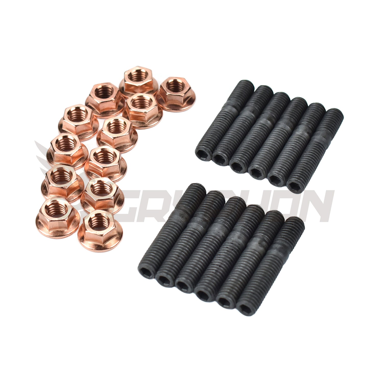 inner hex stud and top lock nut kit for Chevrolet/GM LSX LS1 / LS2 / LS3 / LS6 / LS7 / LS9/ LSX / LQ9 and related small block V8 engines exhaust manifold