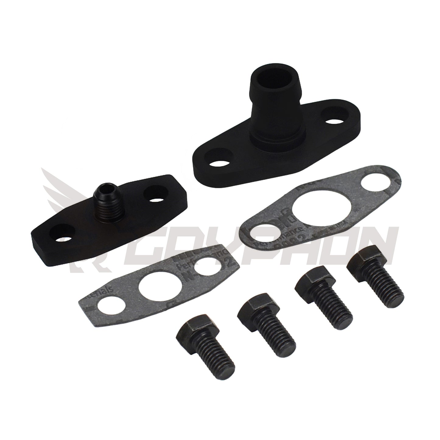 Turbo oil feed and return flange fittings for Garrett G-Series G40 G42 G45