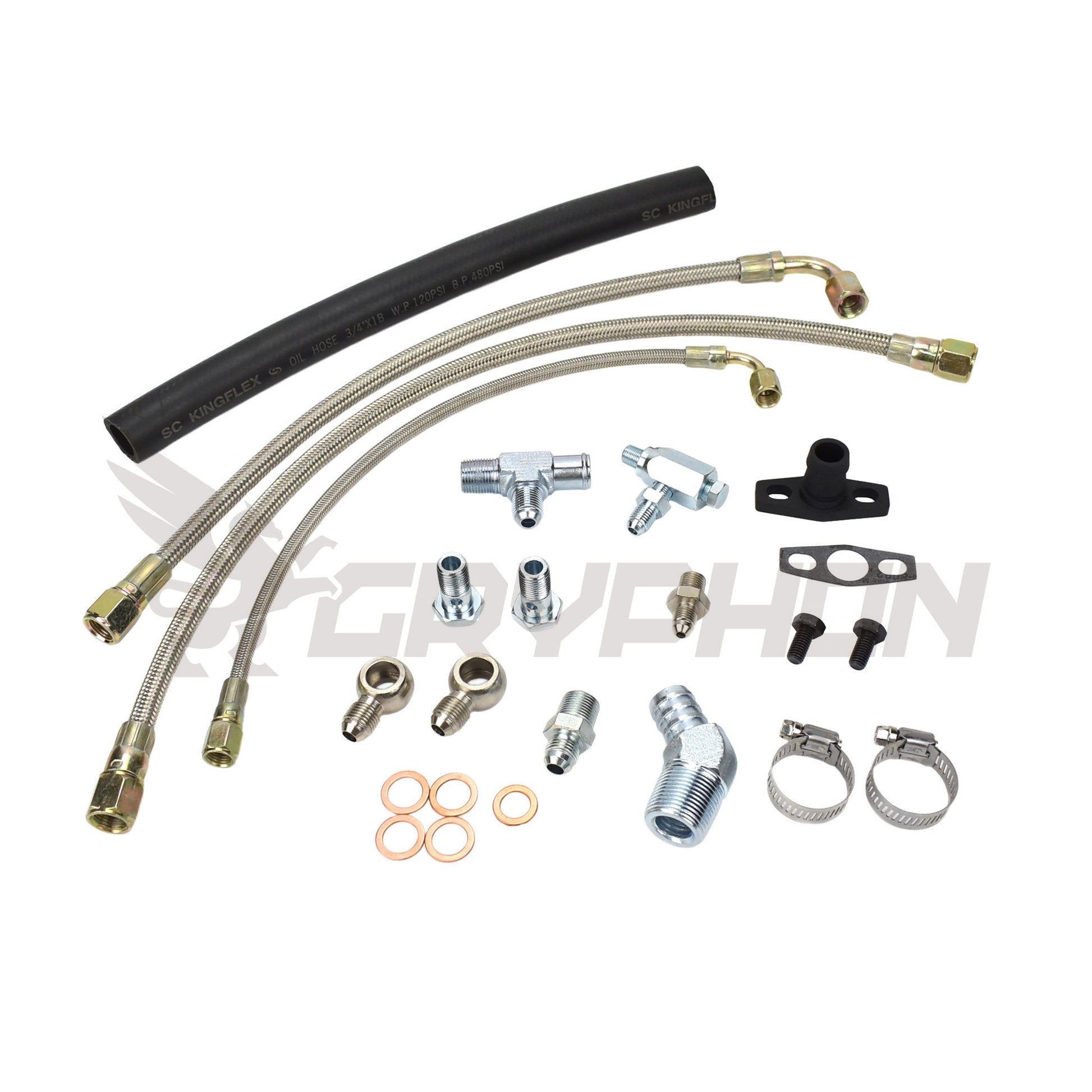 Turbo oil and water line kit for Nissan GQ TD42 Patrol with EFR 6258 or 6758