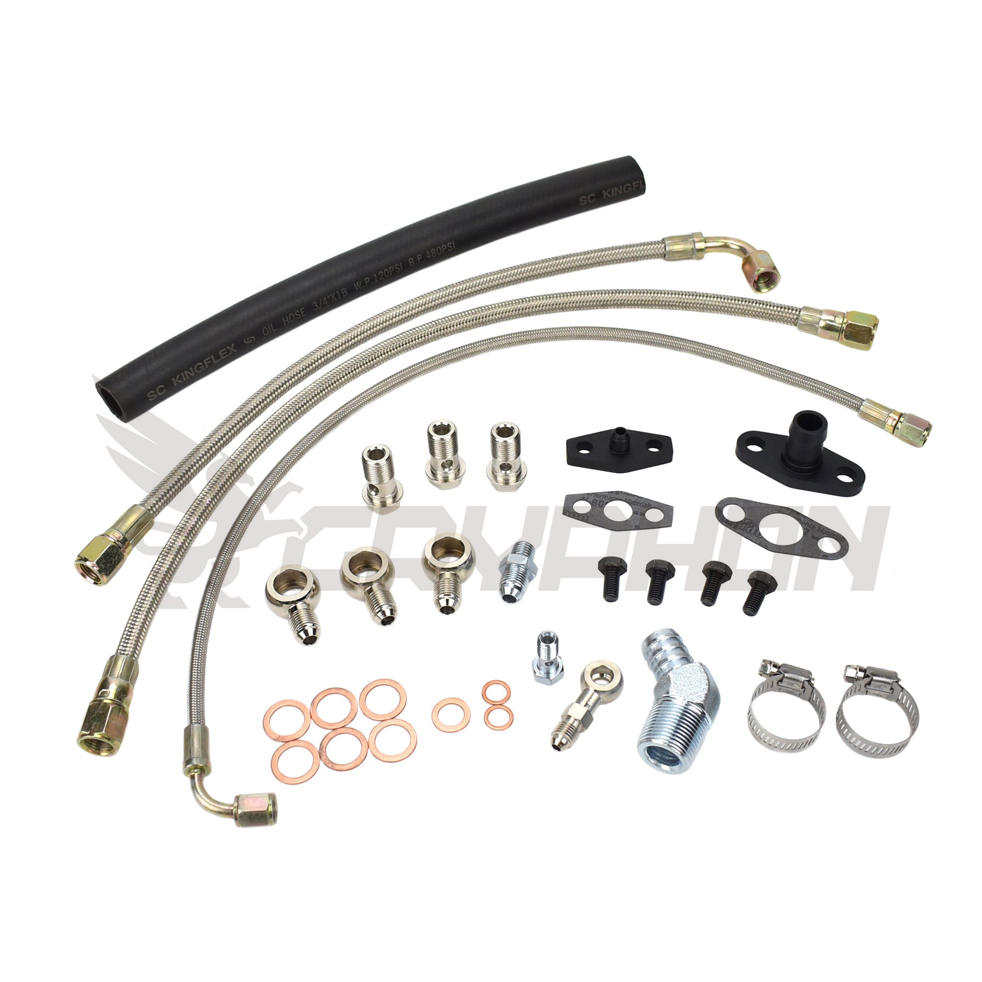 Turbo Oil Water Line Kit Nissan TD42 GU with stock Hitachi HT18