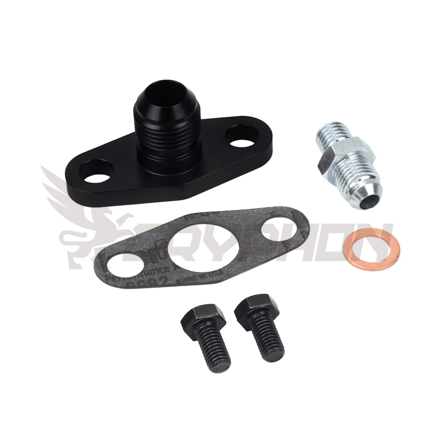 Holset HX30 HX35 HX40 turbo oil feed and return kit with 6AN fittings and 10AN return flange