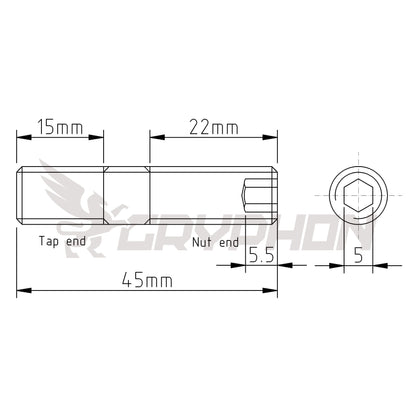 Inner hex manifold stud for ZD30DDT engine