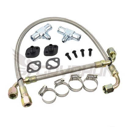 Turbo water line kit with 6AN braided hoses for Toyota Hilux 3L 5L 5LE N/A diesel engines upgraded to CT20 turbo