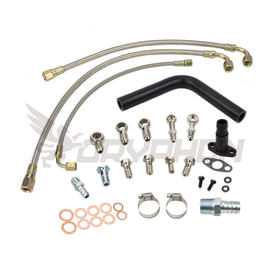 Turbo oil and water line kit for Nissan Patrol RD28T Y60 GQ with TD04L turbo upgrade