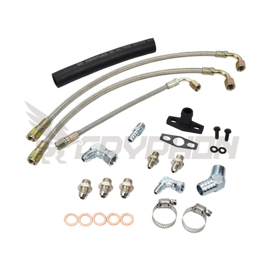 S13 SR20DET oil and water line kit for low mount TD05H TD06 journal bearing turbo