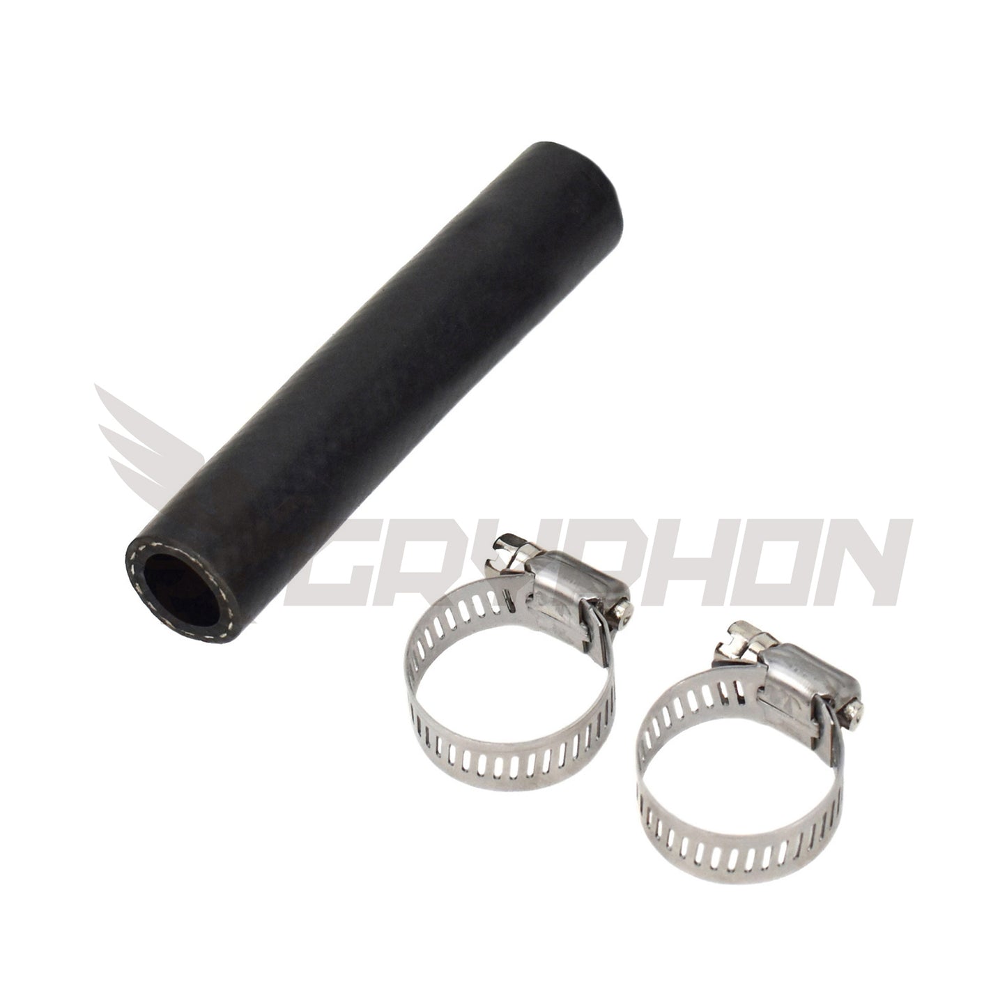 GryphonTek High-Temp NBR Turbo Oil Drain Hose for Subaru EJ20 EJ25 - Oil Resistant Reinforced Rubber with Stainless Steel Clamps.