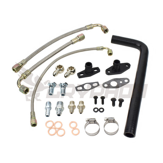 Complete turbo oil and water line kit for Land Cruiser 12HT with TD05H