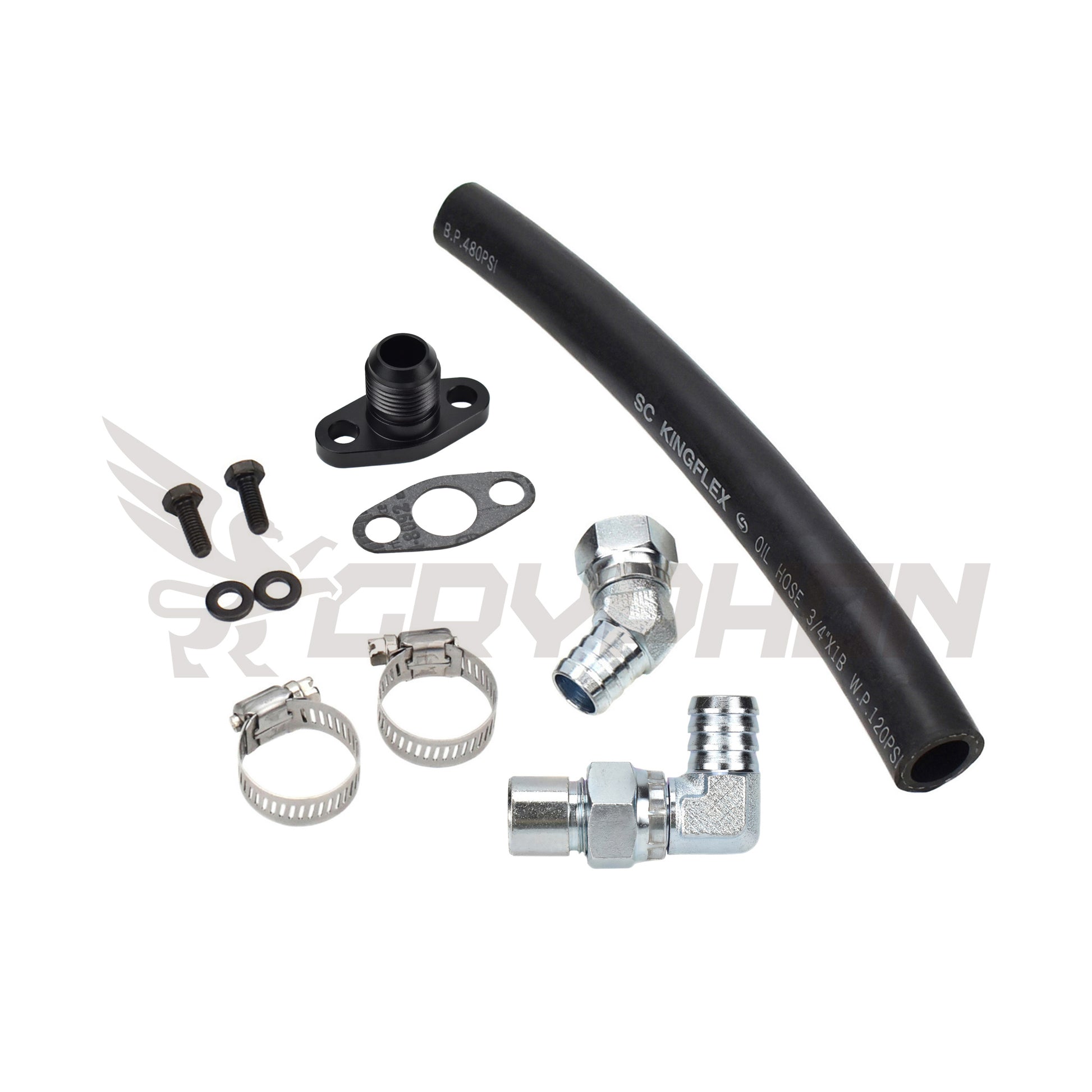 Turbo Oil Drain Hose Kit for Mitsubishi Lancer 4B12 2.4L with Ralliart stock TD04HL
