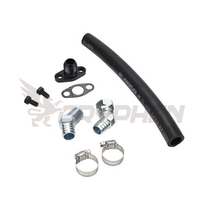 Turbo Oil Drain Hose Kit Toyota 2RZ 3RZ with Garrett GT30R GT35R