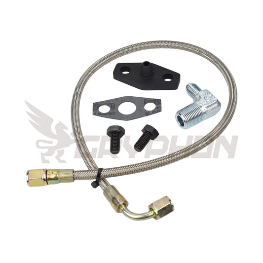 Turbo Oil Feed Line Kit 1G 2G DSM Eclipse 4G63 Garrett T3 T4 (Filter Location)