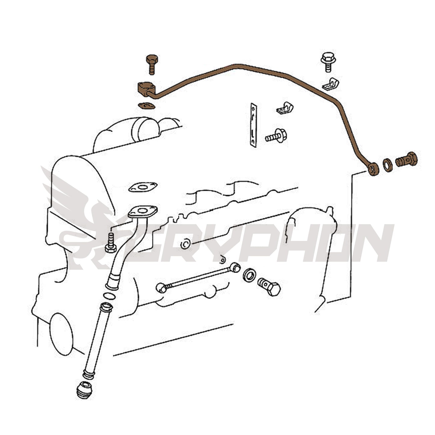 Turbo Oil Feed Line Kit Mercedes Benz 300D OM617 Garrett TA0301