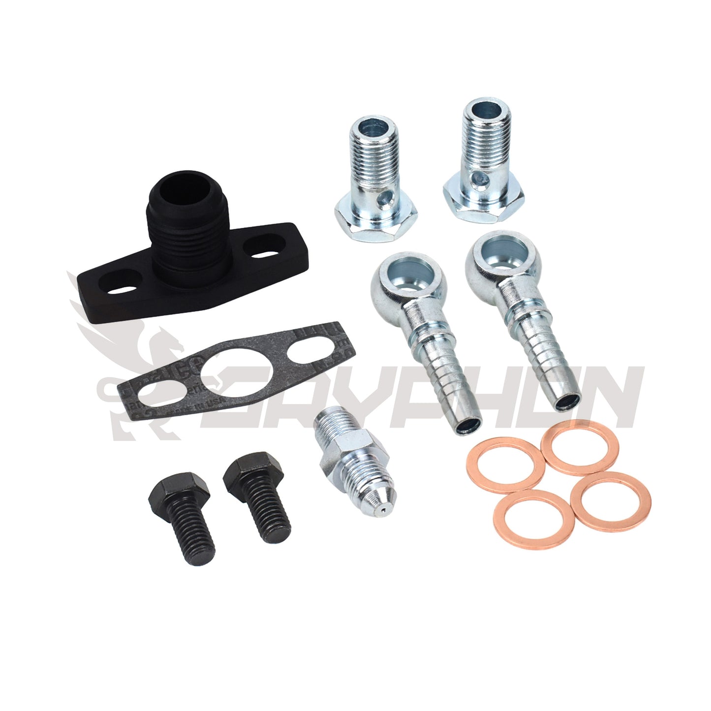 Turbo oil and water fittings for Garrett T25 T28 TB25 TB28 journal bearing turbo.