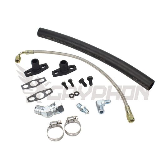 Turbo Oil Feed Return Line Kit 1G 2G DSM Eclipse 4G63 Garrett GT30R GT35R (Filter Location)