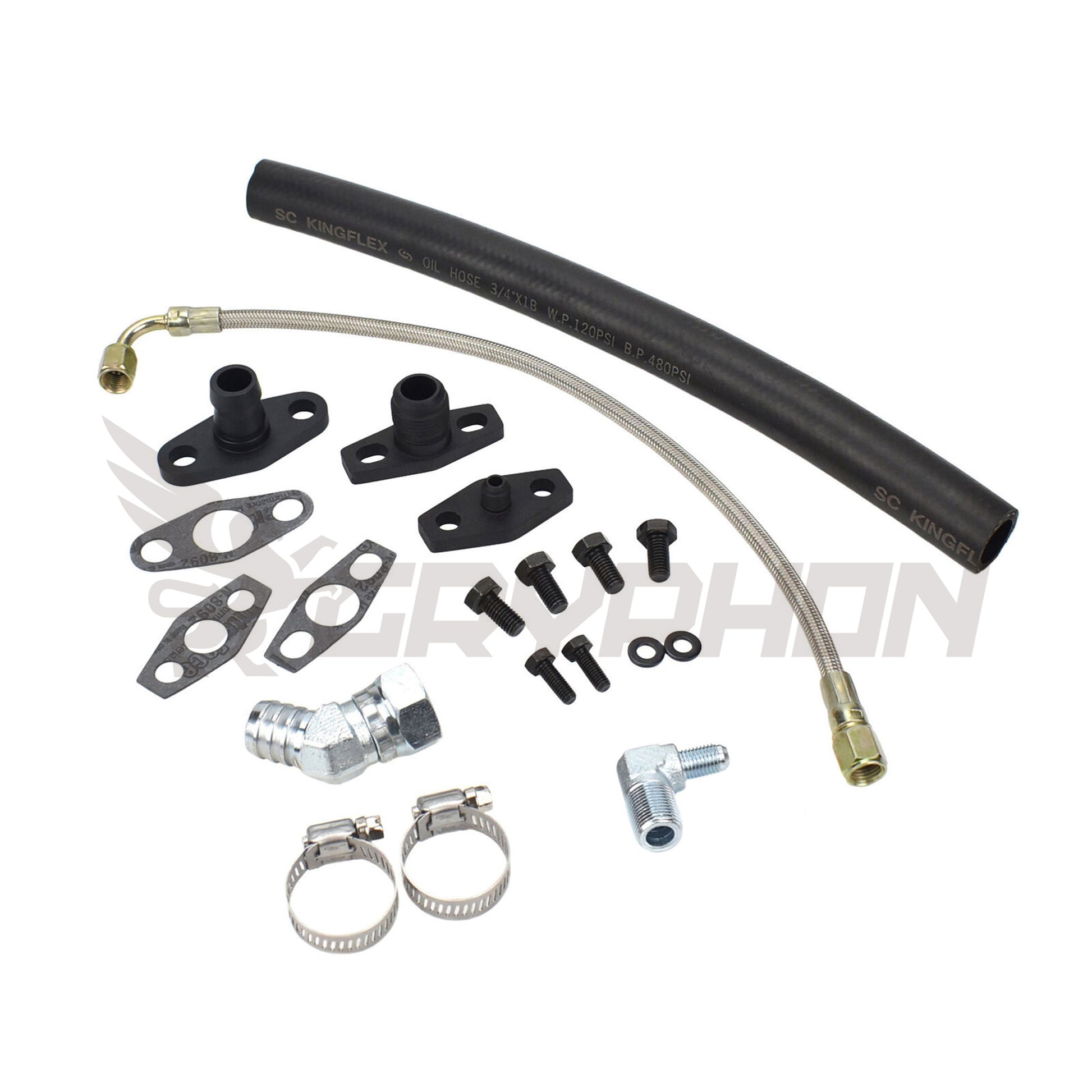 Turbo Oil Feed Return Line Kit 1G 2G DSM Eclipse 4G63 Garrett T3 T4 (Filter Location)