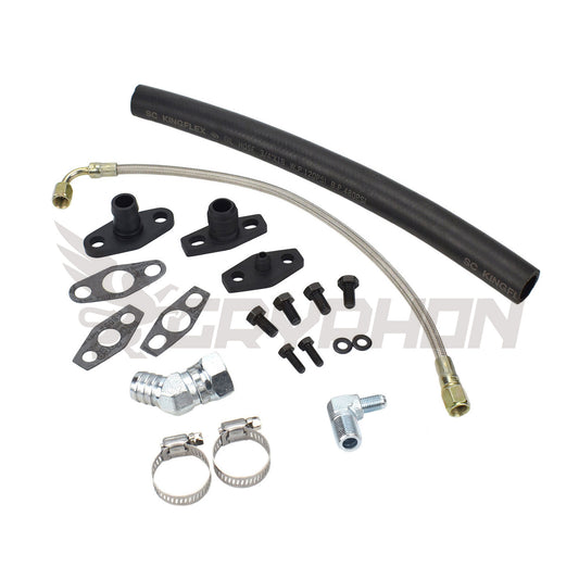 Turbo Oil Feed Return Line Kit 1G 2G DSM Eclipse 4G63 Garrett T3 T4 (Filter Location)
