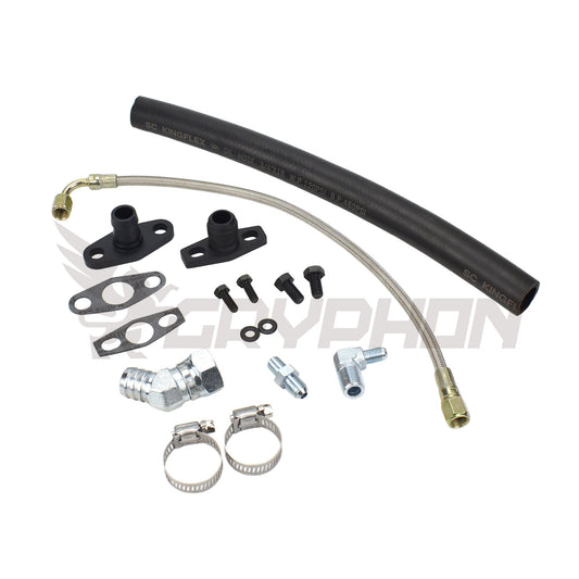 Turbo Oil Feed Return Line Kit 1G 2G DSM Eclipse 4G63 Precision PTE (Filter Location)