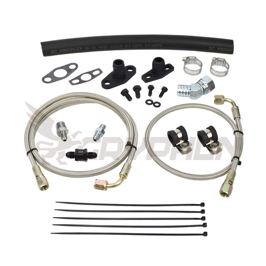 Turbo Oil Feed Return Line Kit 4G63T EVO 4~9 Precision PTE (Filter Location)