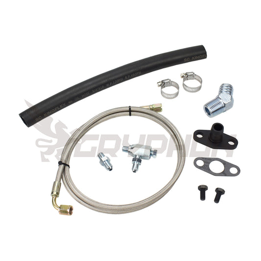 Turbo Oil Feed Return Line Kit for Mazda MX5 Miata Late MK1 MK2 MK2.5 with Precision PTE