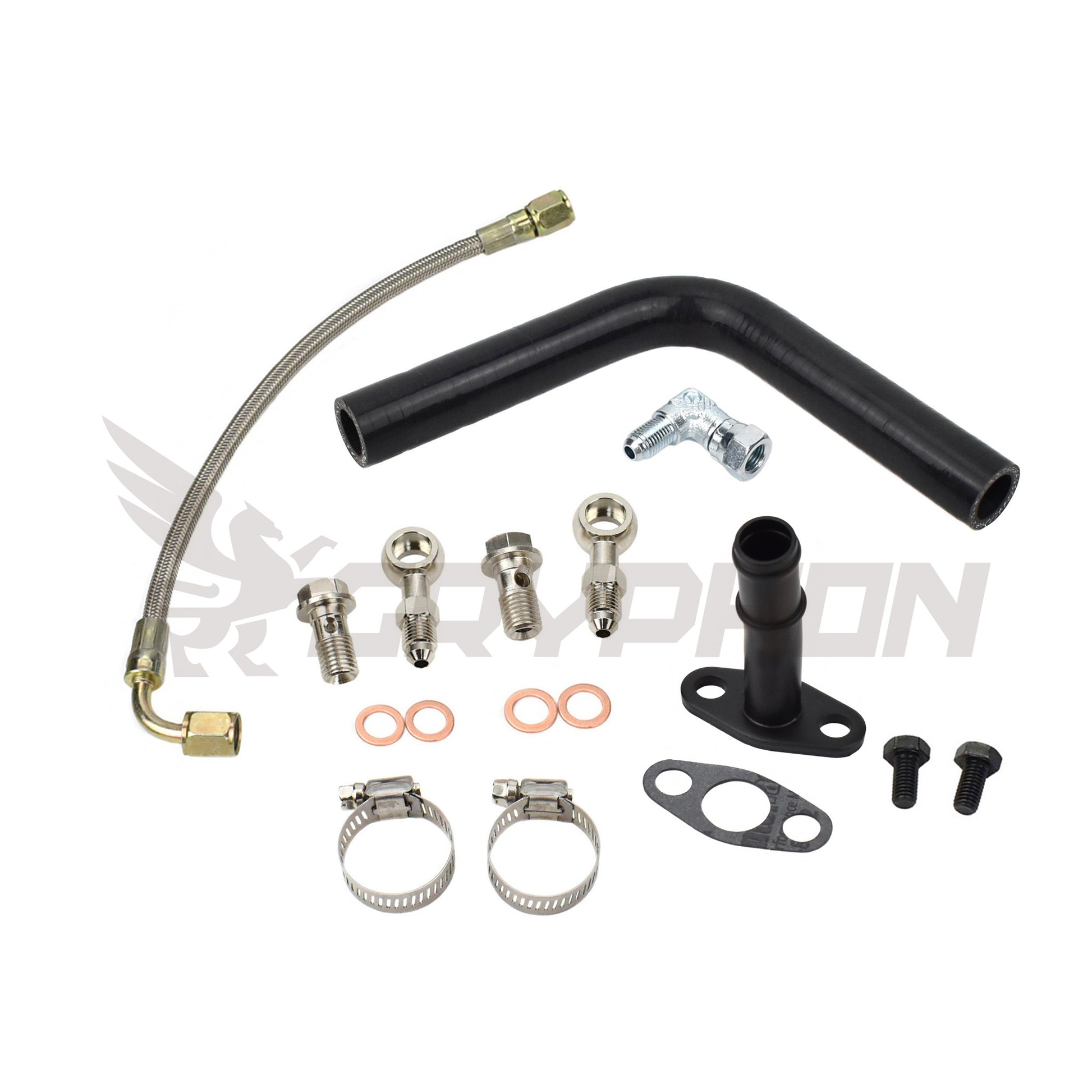 Turbo Oil Feed Return Line Kit for Nissan 180SX Silvia S13 CA18DET CA18DT with Garrett GT25R GT28R ball bearing turbo.