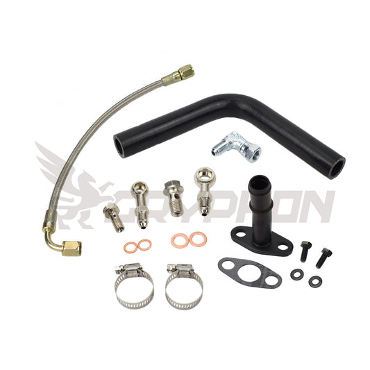 Turbo Oil Feed Return Line Kit for Nissan 180SX Silvia S13 CA18DET CA18DT with TD05H TD06 journal bearing turbo.