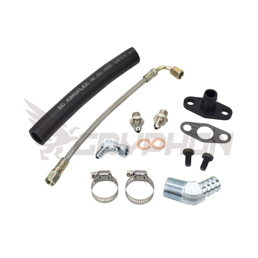 Turbo Oil Feed Return Line Kit Nissan RB20DET RB25DET with stock turbo