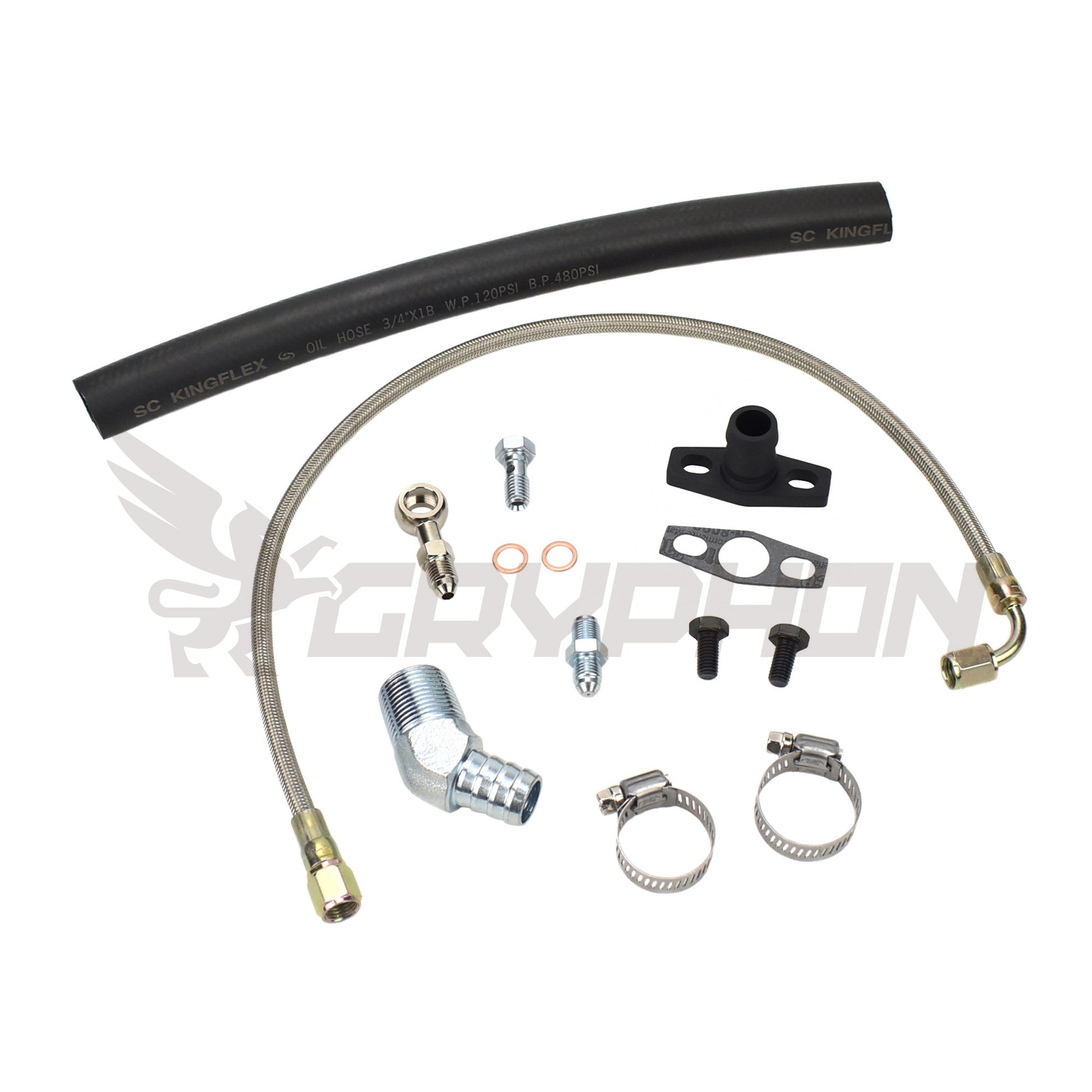 Turbo Oil Feed Return Line Kit Nissan TD42 GU with Garrett GT28R