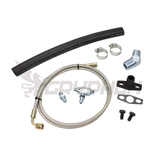 Turbo Oil Feed Return Line Kit Toyota Land Cruiser 2H with Garrett GT28R GT30R