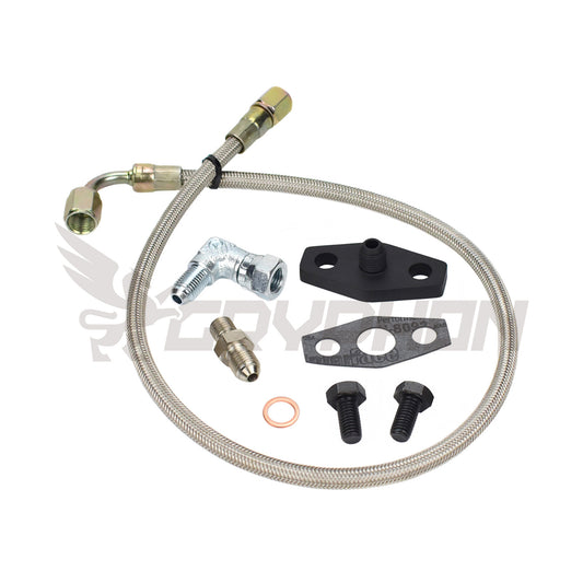 Braided Turbo Oil Feed Line Kit for Mazda MX5 Miata Early MK1 engine with Holset Super HX30W