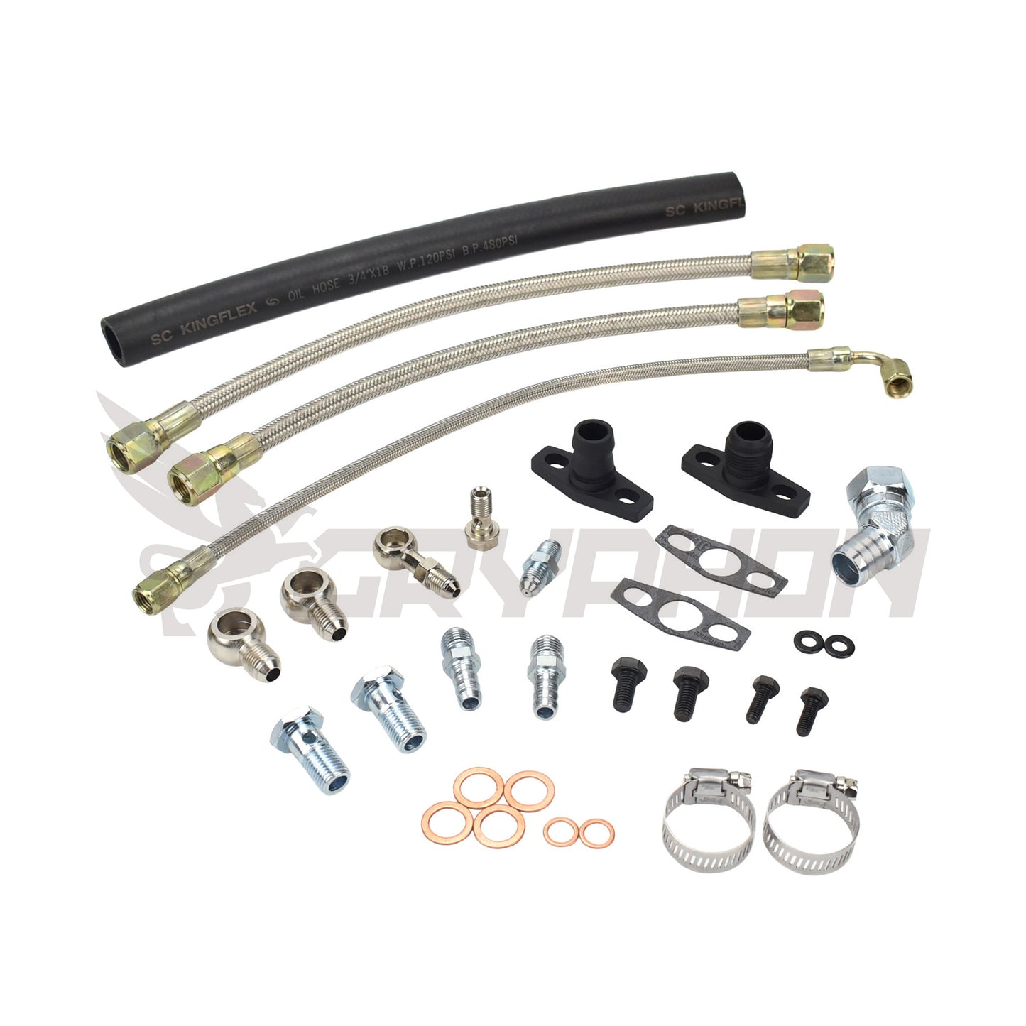 Turbo Oil Water Line Kit Mitsubishi 4G63T EVO 4~9 Garrett G-Series G25 G30 G35