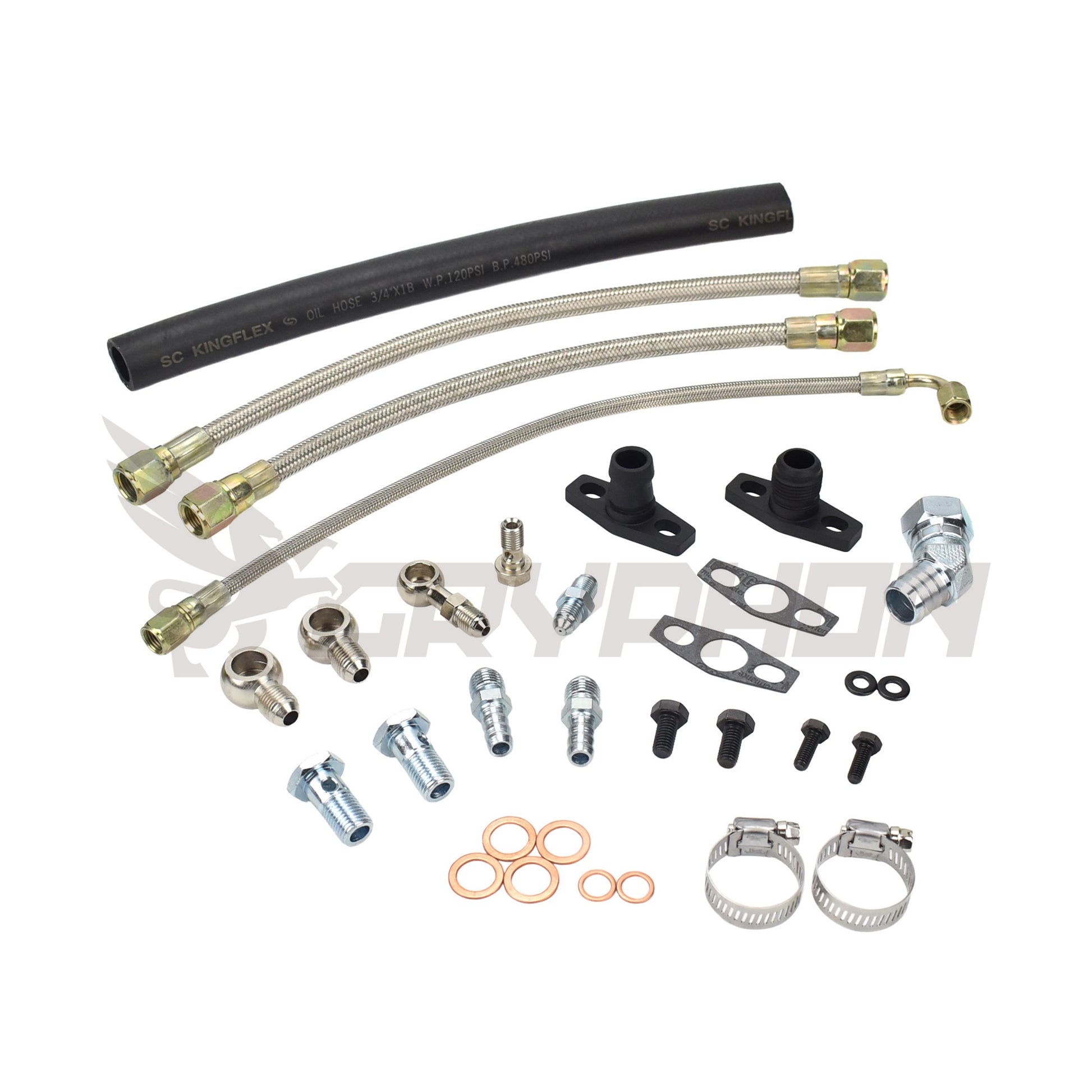 Turbo Oil Water Line Kit Mitsubishi 4G63T EVO 4~9 Garrett G-Series G25 G30 G35
