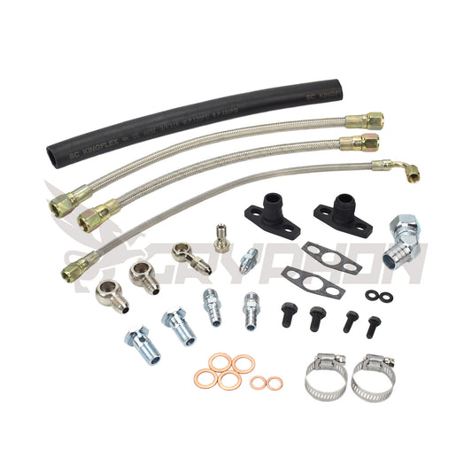 Turbo Oil Water Line Kit Mitsubishi 4G63T EVO 4~9 Garrett G-Series G25 G30 G35