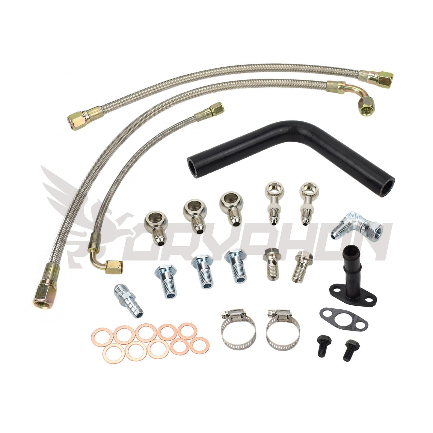 Turbo Oil Water Line Kit for Nissan 180SX Silvia S13 CA18DET CA18DT with Garrett T25 T28 journal bearing turbo.