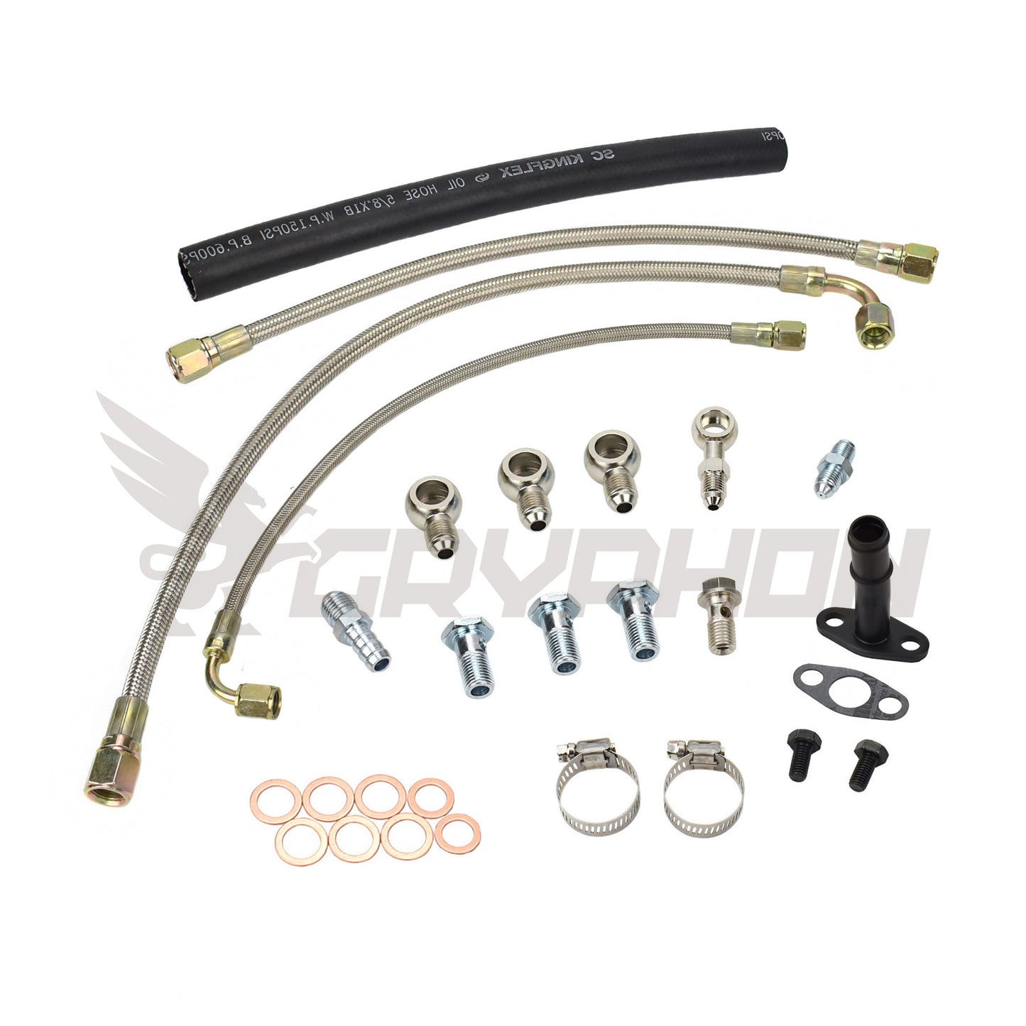 Turbo Oil Water Line Kit for Nissan 180SX Silvia S13 CA18DET CA18DT with Garrett T25 T28 journal bearing turbo.