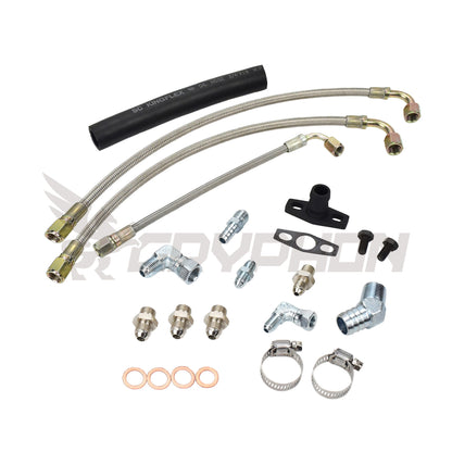 Turbo oil water lines and fittings for Nissan 180SX Silvia S13 SR20DET with Garrett T25 T28 TB25 TB28 journal bearing turbo