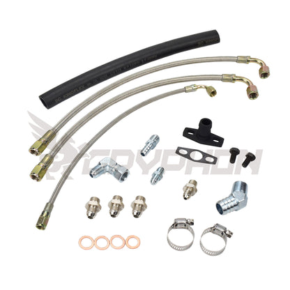 Turbo oil water lines and fittings for Nissan 180SX Silvia S13 SR20DET with Garrett T25 T28 TB25 TB28 journal bearing turbo