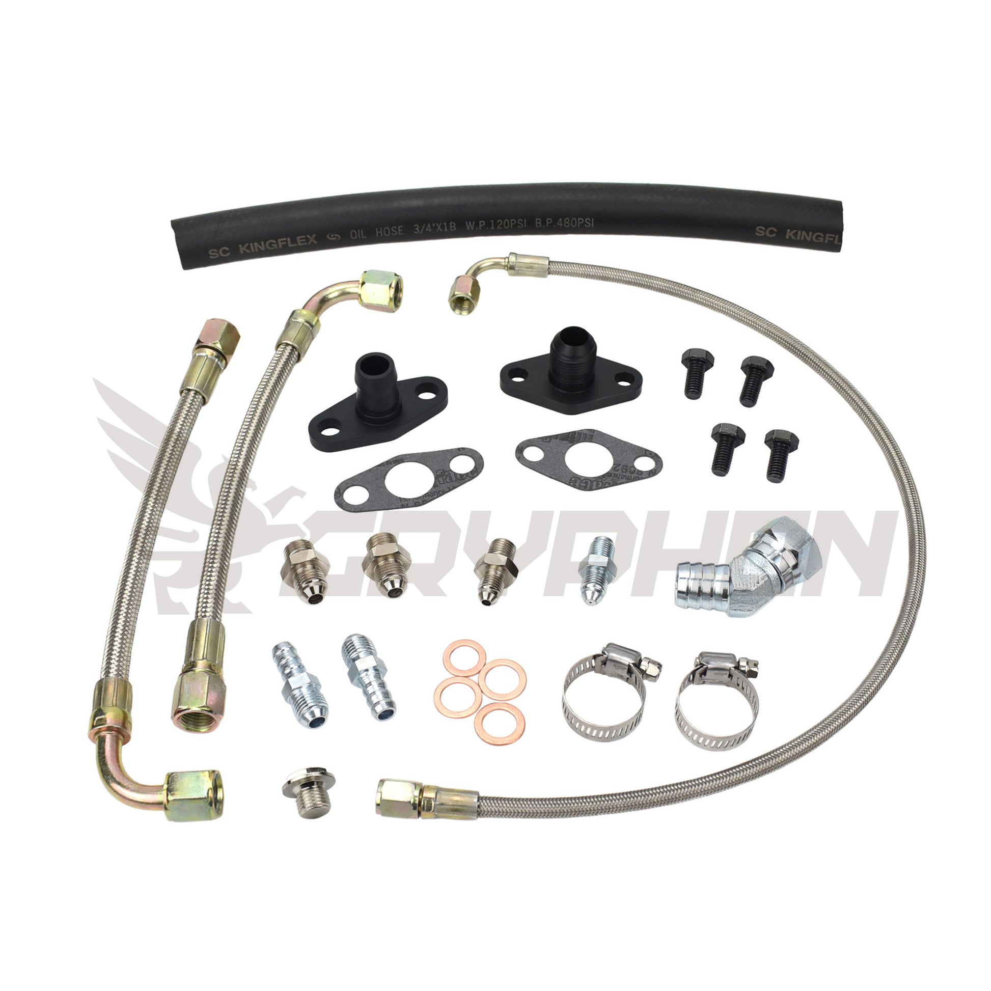 Turbo Oil Water Line Kit Toyota Supra 1JZ 2JZ with Garrett GTW3884R