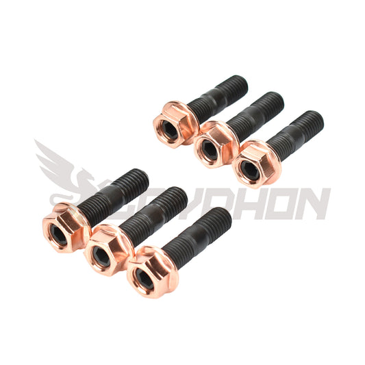inner hex stud and top lock nut kit for 1G 2G DSM Eclipse Talon Lancer 4G63T EVO 1 2 3 4 5 6 7 8 9 turbo to dump pipe.