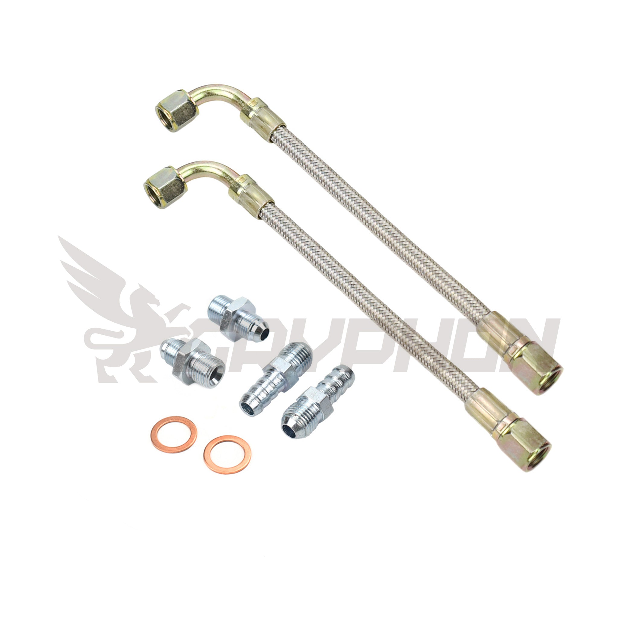 Universal Braided Turbo Water Line Kit 6AN 3/8