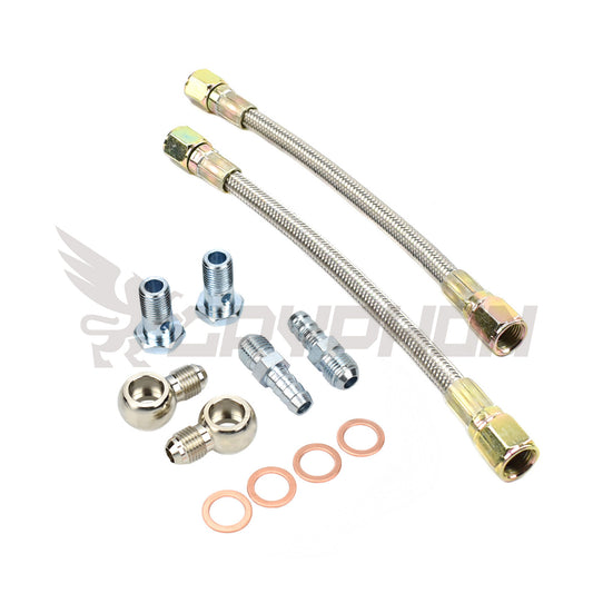 Universal Turbo Water Line Kit 6AN 3/8" Hose Straight to Straight M14x1.5