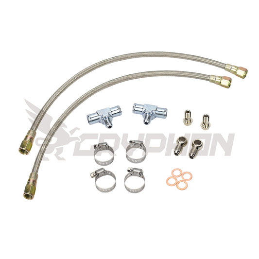 Universal Turbo Water Line Kit 6AN 3/8" Hose M12x1.5 (N/A to Turbo)