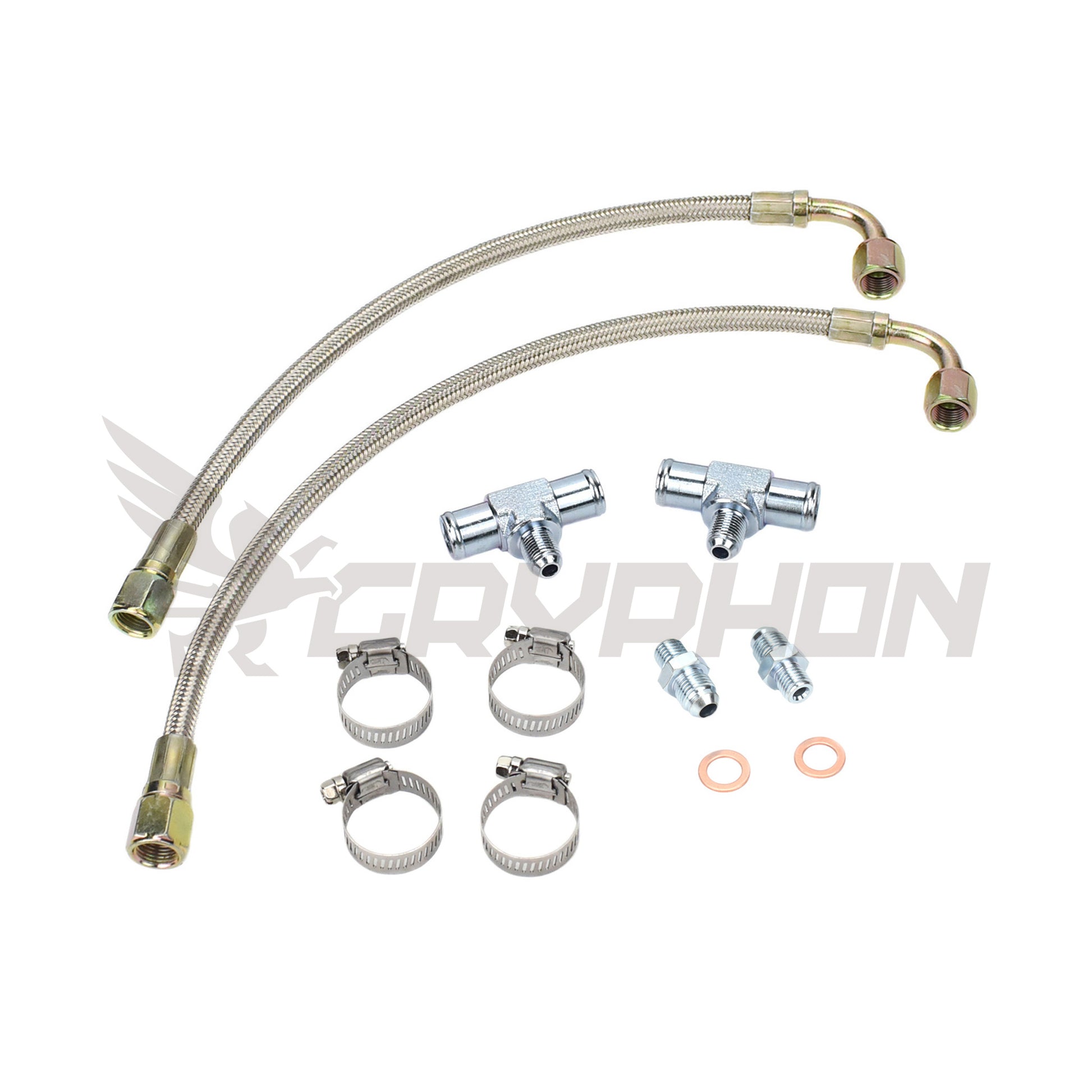 Universal Turbo Water Line Kit 6AN 3/8" Hose M12x1.5 (N/A to Turbo)